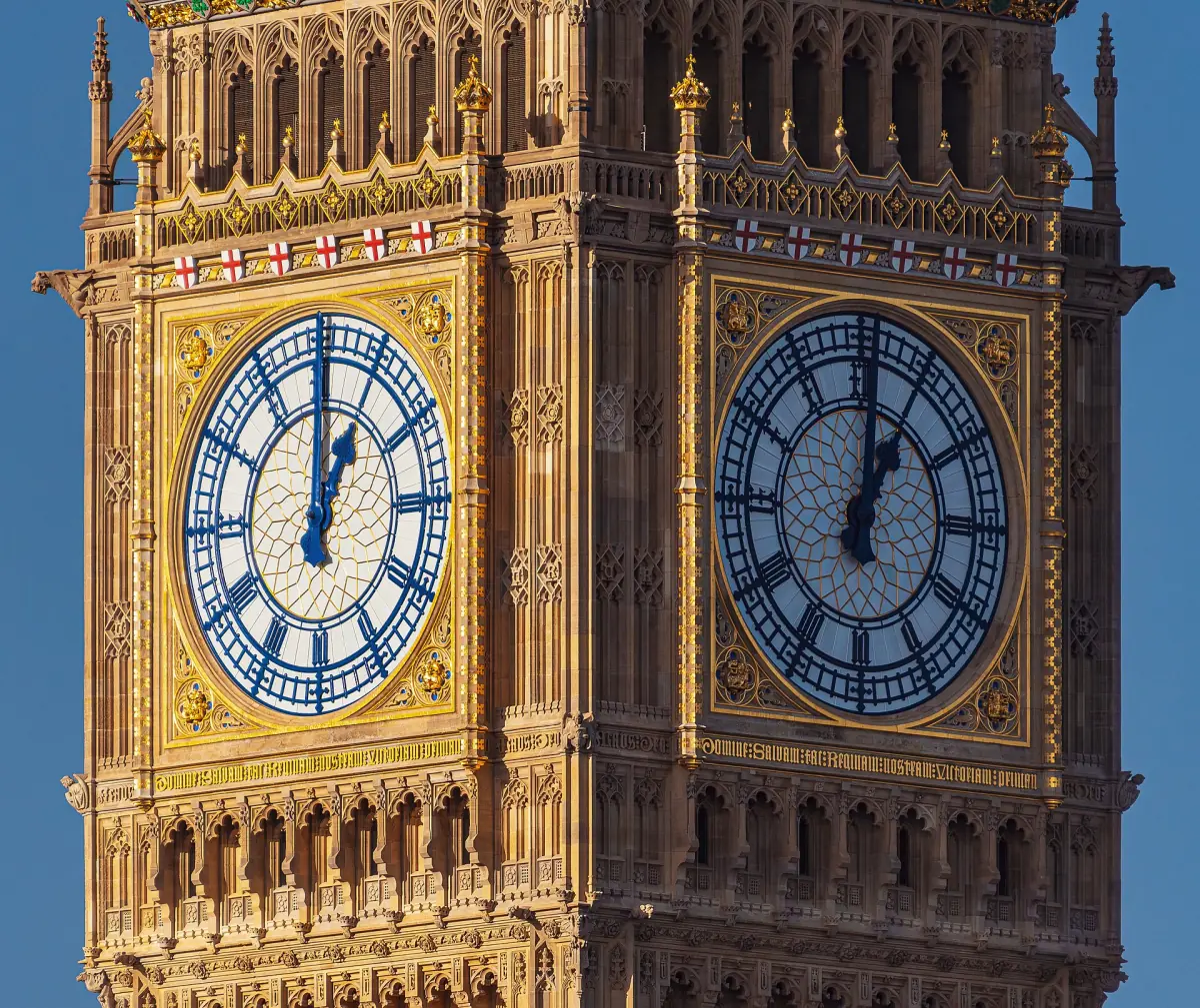 The clock faces of Elizabeth Tower
