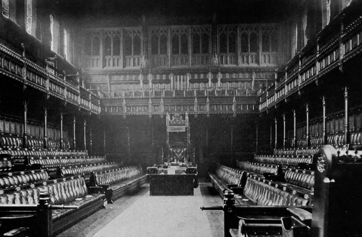 A historic photograph of the Commons chamber