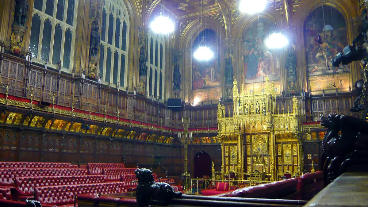 The House of Lords chamber and the throne