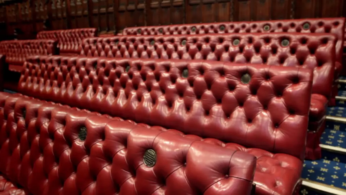 The red benches of the House of Lords