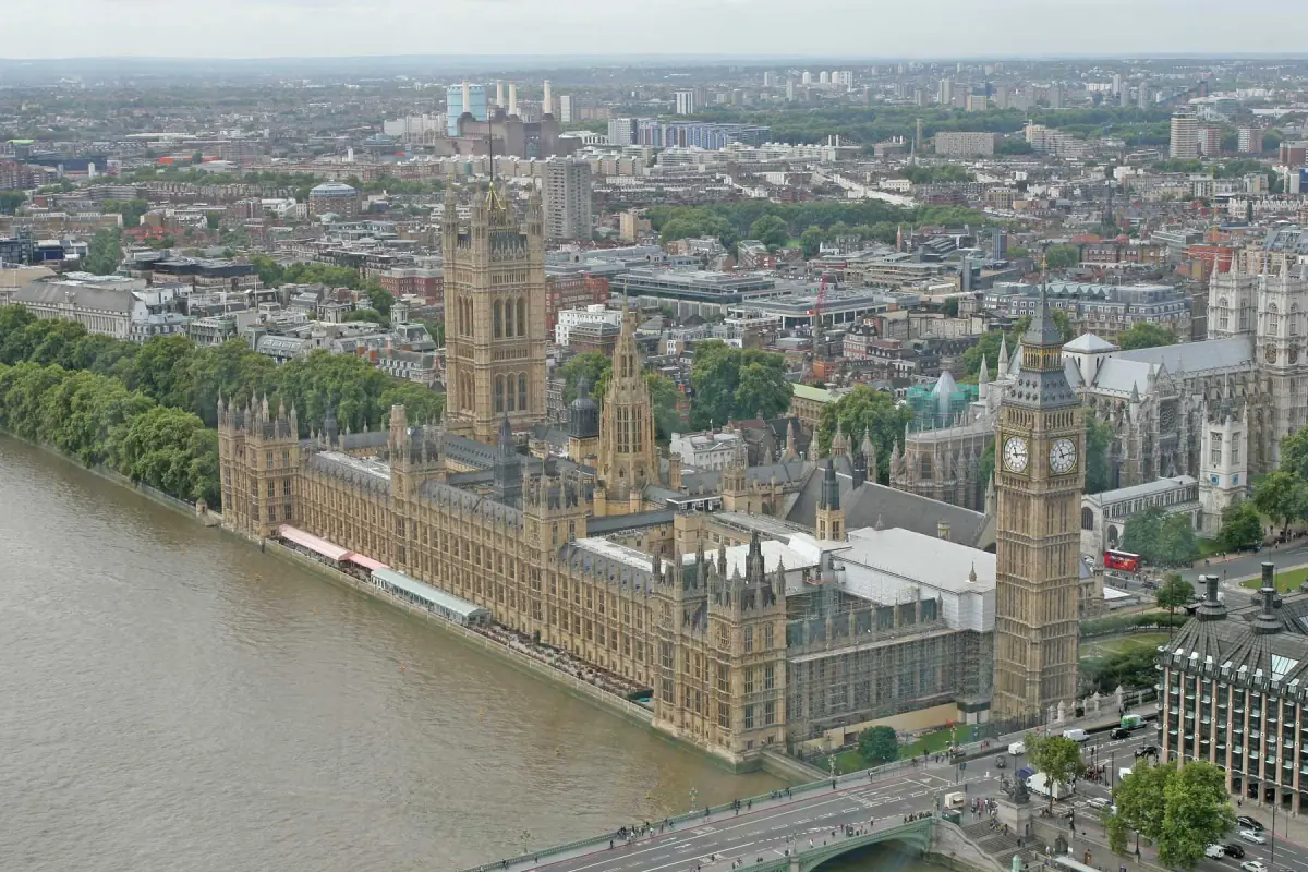 The Houses of Parliament from above