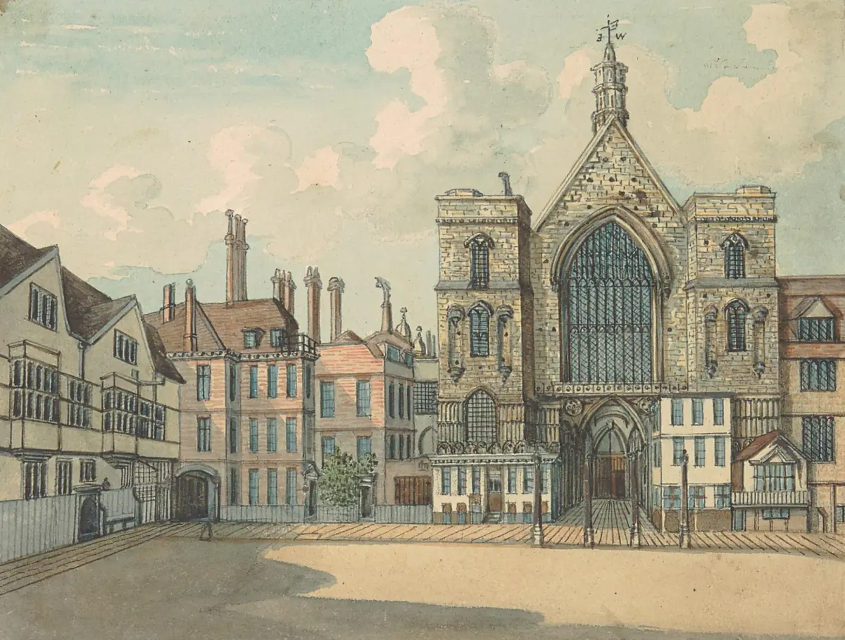 A historic print of Westminster Hall